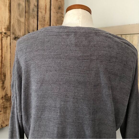 THREE DOTS Pullover Sweater Velour Knit Scoop Neck Charcoal Grey Women‎ Size M - Picture 8 of 10